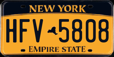 NY license plate HFV5808