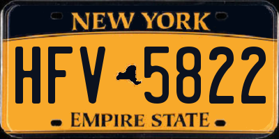 NY license plate HFV5822