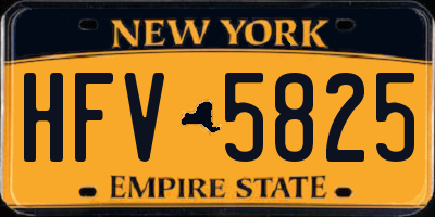 NY license plate HFV5825