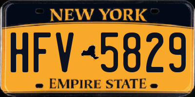 NY license plate HFV5829