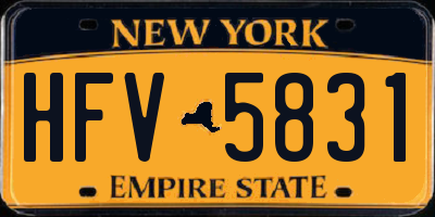 NY license plate HFV5831