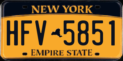 NY license plate HFV5851