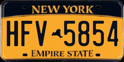 NY license plate HFV5854