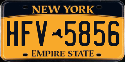 NY license plate HFV5856
