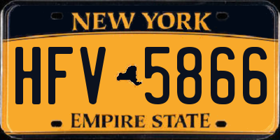 NY license plate HFV5866
