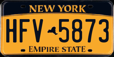 NY license plate HFV5873