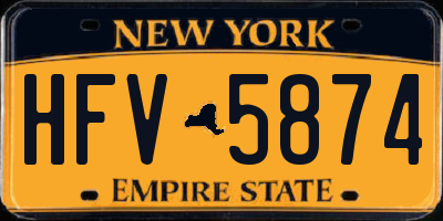 NY license plate HFV5874