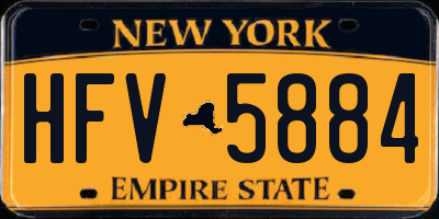 NY license plate HFV5884