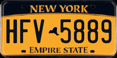 NY license plate HFV5889