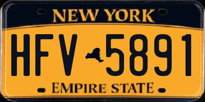 NY license plate HFV5891