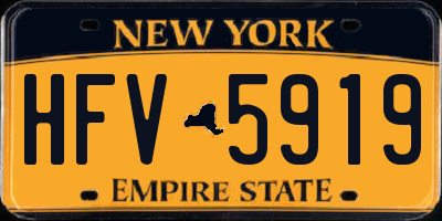 NY license plate HFV5919