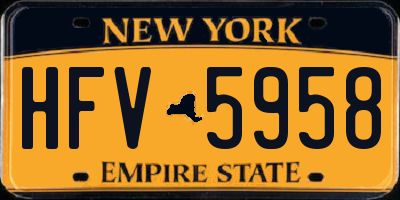 NY license plate HFV5958