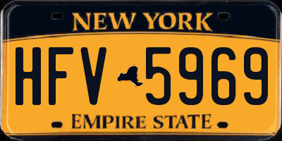 NY license plate HFV5969