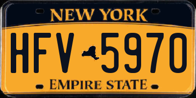 NY license plate HFV5970