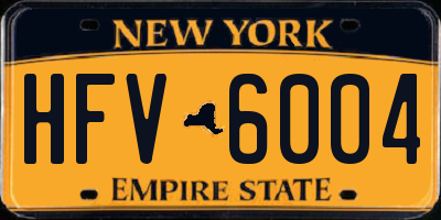 NY license plate HFV6004