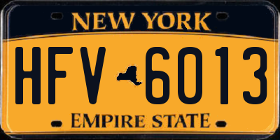 NY license plate HFV6013