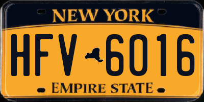 NY license plate HFV6016