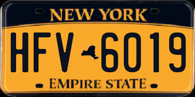 NY license plate HFV6019