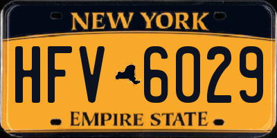 NY license plate HFV6029