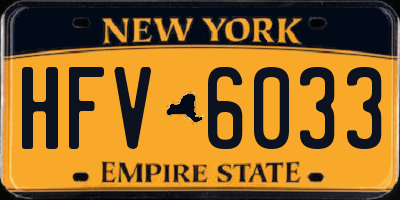 NY license plate HFV6033