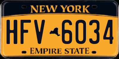 NY license plate HFV6034