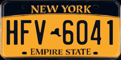 NY license plate HFV6041