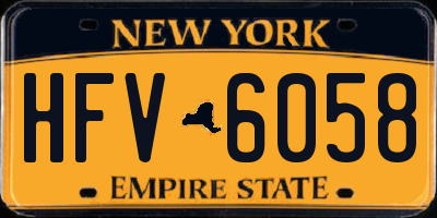 NY license plate HFV6058