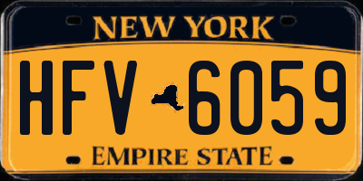NY license plate HFV6059