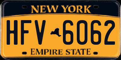 NY license plate HFV6062