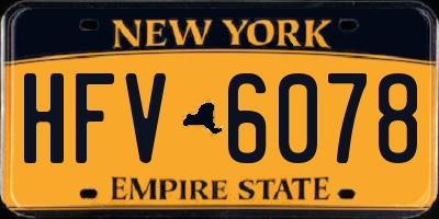 NY license plate HFV6078