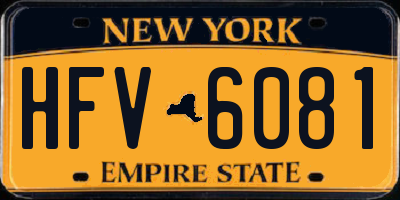 NY license plate HFV6081