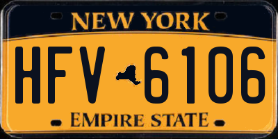 NY license plate HFV6106