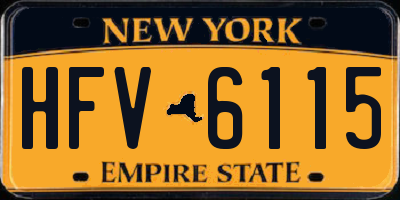 NY license plate HFV6115