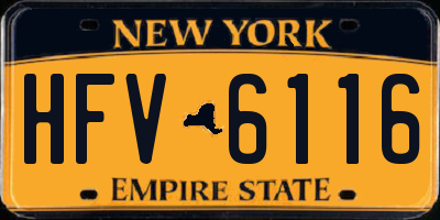 NY license plate HFV6116