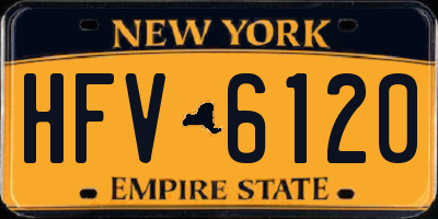 NY license plate HFV6120