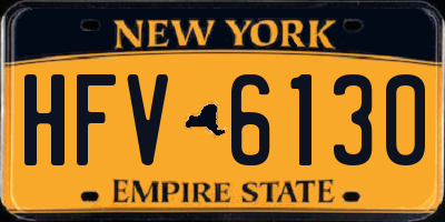 NY license plate HFV6130