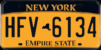 NY license plate HFV6134