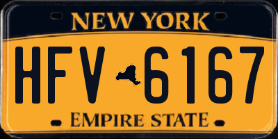 NY license plate HFV6167