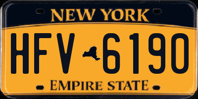 NY license plate HFV6190