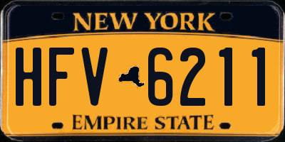 NY license plate HFV6211