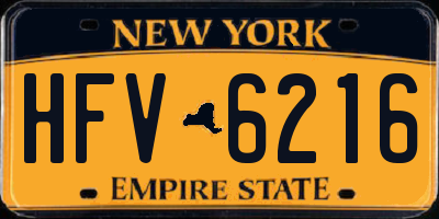 NY license plate HFV6216
