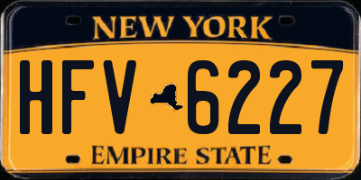 NY license plate HFV6227
