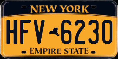 NY license plate HFV6230