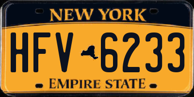 NY license plate HFV6233