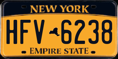 NY license plate HFV6238