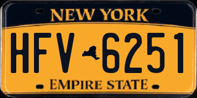 NY license plate HFV6251