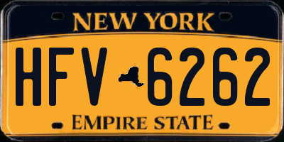 NY license plate HFV6262