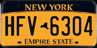 NY license plate HFV6304