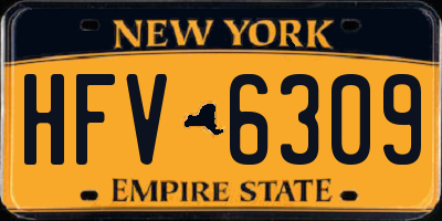 NY license plate HFV6309