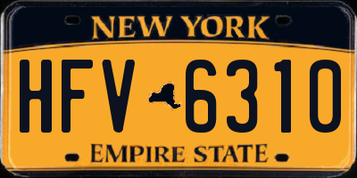 NY license plate HFV6310